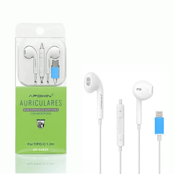 Auriculares con cable para iPhone con conector de iluminación [no requiere  Bluetooth/certificado MFi] Micrófono integrado y auriculares de control de